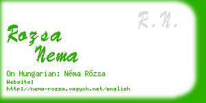 rozsa nema business card